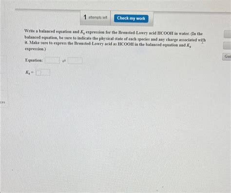 Solved Write a balanced equation and Ka expression for the | Chegg.com