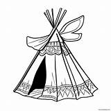 Teepee Coloring Page 27554 21761 sketch template