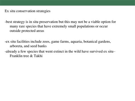 PPT - Ex situ conservation strategies PowerPoint Presentation, free ...