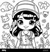 A Cute girl coloring Pages Hi Res Stock Photography And Images  Alamy sketch template