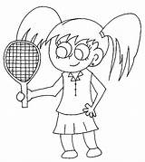 Little Girl And Tennis Racket coloring Page  Download Print Or Color sketch template