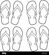 Summer flip flops Vector Black And White coloring Page Stock  sketch template