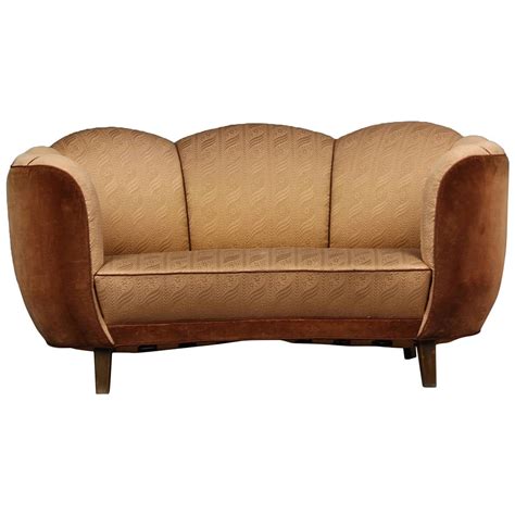 Swedish Art Deco Curved Sofa at 1stDibs | art deco sofa, swedish art deco furniture, art deco sofas