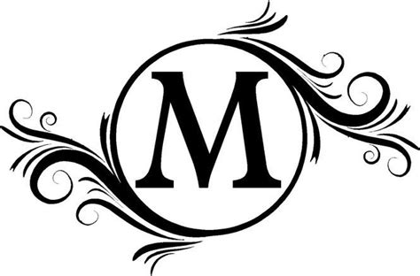 M Monogram Clipart - Custom Design Plaque | Monogram stencil, Initials, Monogram initials