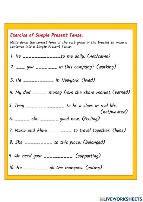 Grammar Exercises online exercise | Live Worksheets - Worksheets Library