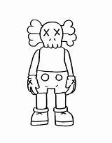 Kaws Drawing Coloring Page Free Printable PDF sketch template