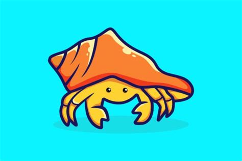 Cute Hermit Crab Cartoon Vector Icon Graphic by Muraji.id · Creative Fabrica