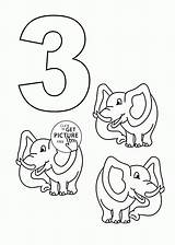 Number Three Coloring Page sketch template