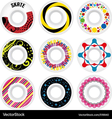 Design skate wheels Royalty Free Vector Image - VectorStock