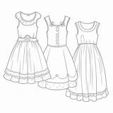 Page De Coloriage Trois Différents Types Robes Contour Dessin  sketch template