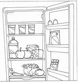 Coloring Pages For Kids  Open Refrigerator sketch template
