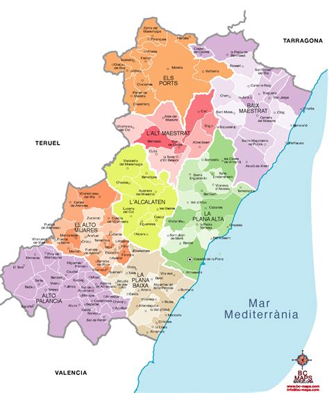 Mapa De Castellon | Mapa De Rios