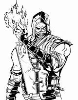 Sub Zero Mortal Kombat Sketch Coloring Page sketch template