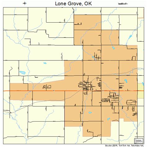 Lone Grove Oklahoma Street Map 4043750