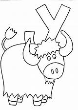 Coloring Letter Yak Pages Alphabet Letters Printable Color Preschool  sketch template