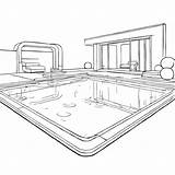 Download Black And White Indoor Swimming Pool Drawing Coloring Pages  sketch template