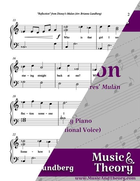 Reflection mulan piano sheet music easy - electronictide