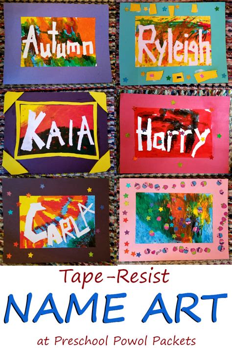 Space-Themed Tape Resist Name Art | Preschool Powol Packets