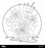 Flowerbed coloring page Kids And Adult Antistress Stock Vector Image  sketch template