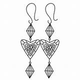 Earring Coloring Pages sketch template