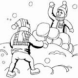 Snowball Fight Coloring Pages sketch template