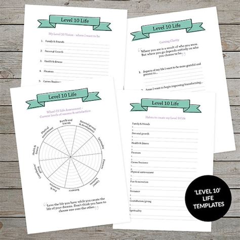 Printable Level 10 Life Set - Bullet Journal Template - Planner Insert ...