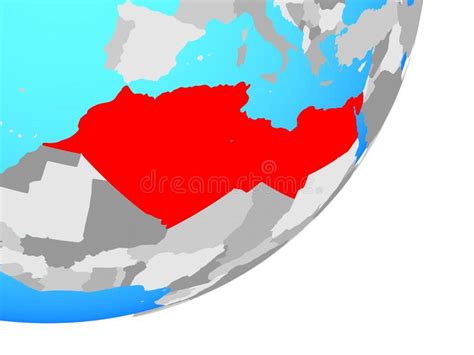 Map of North Africa on Globe Stock Illustration - Illustration of render, mediterranean: 130246751