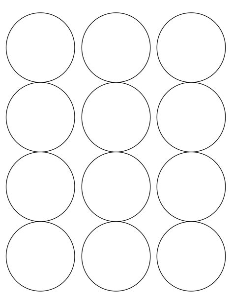 2.5 Inch Circle Template Printable - Printable Word Searches