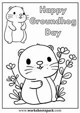 Happy Groundhog Day Coloring Pages Free Printable PDF  Worksheetspack sketch template