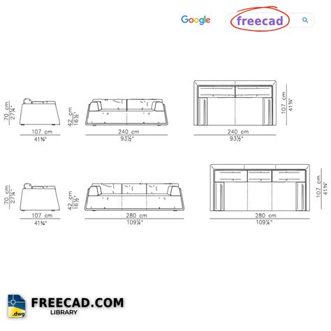 Sofa Drawing With Dimensions | Baci Living Room