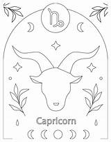 Capricorn Coloring Pages Artistic Designs For Relaxation And Fun sketch template