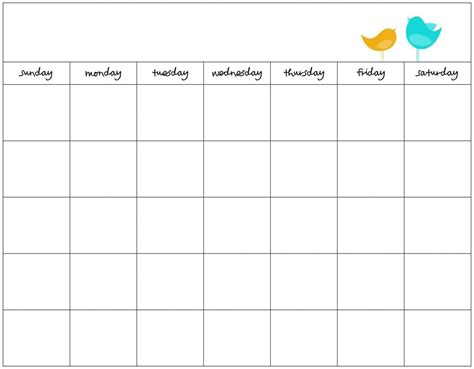 7 Day Calendar Template Word | Free calendar template, Blank monthly ...