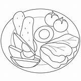 Premium Vector  Eat Clean Plate salad coloring Page For Kids Food sketch template
