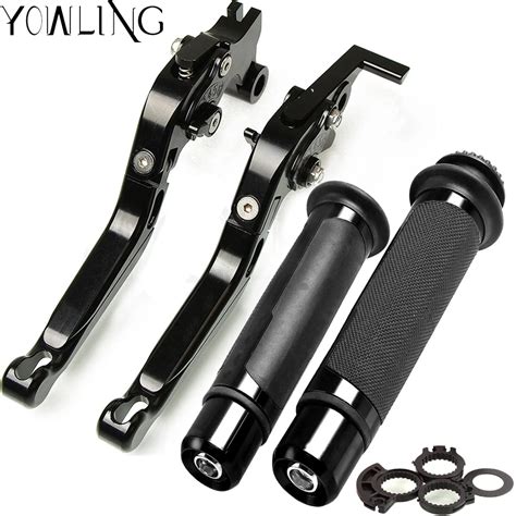 Motorcycle Accessories Folding Extendable Brake Clutch Levers Handlebar Hand Grips For YAMAHA V ...