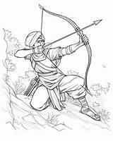 Historical Archers Coloring Pages sketch template