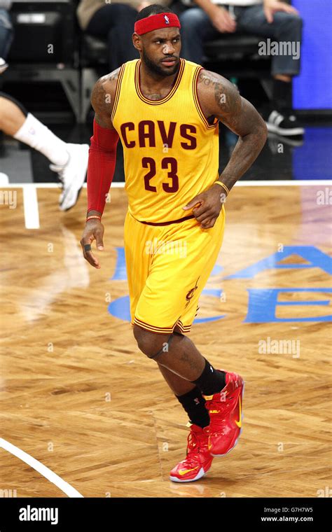 Cleveland Cavaliers player Lebron James during the basketball match ...