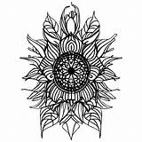 Sunflower Mandalas Coloring Pages · Creative Fabrica sketch template
