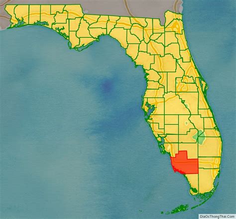 Map of Collier County, Florida - Địa Ốc Thông Thái