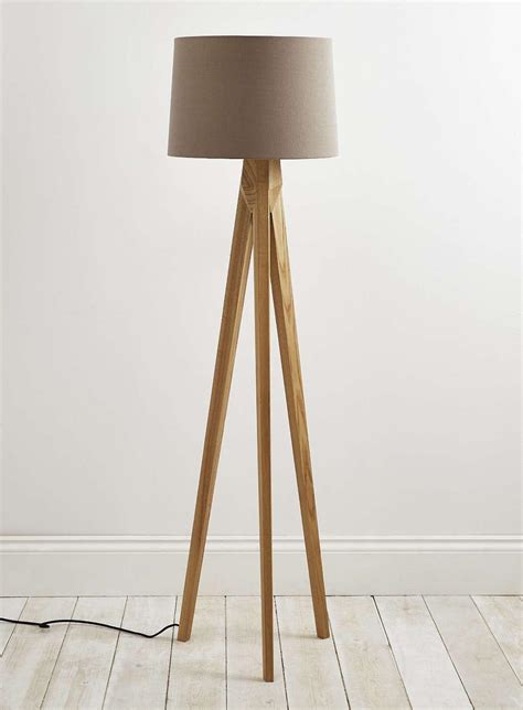 Tripod Floor Lamp Wooden Legs