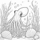 Simple cuttlefish Coloring Page Lulu Pages sketch template