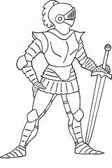 Knight With Sword  Coloring Online Free sketch template