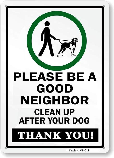 Amazon.com : Dxsigns Dog Pick UP Sign Curb Your Dog Sign Dog Poop Sign 10"x14" Rust Free ...