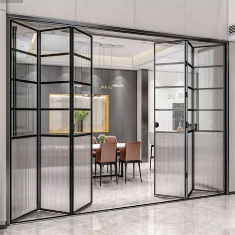 aluminum frameless sliding folding glass door partition large panoramic ...