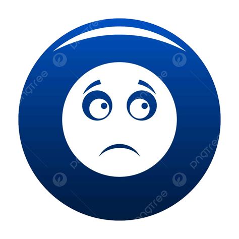 Blue Sad Clipart Transparent Background, Sad Smile Icon Vector Blue Circle Isolated On White ...