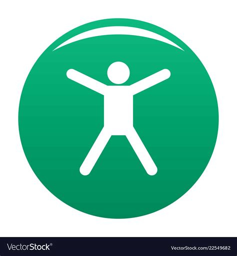 Stick figure stickman icon green Royalty Free Vector Image