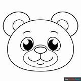 Easy Bear Face Coloring Page  Easy Drawing Guides sketch template