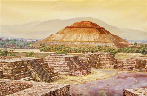 Pyramids At Teotihuacan Painting by Dominique Amendola - Fine Art America