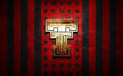 2K free download | Texas Tech flag, NCAA, red black metal background, american football team ...