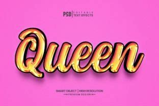 Queen 3d Text Effect Layer Style Graphic by visualeffects102 · Creative Fabrica