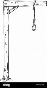 Hanging Gallows Drawings Sketch Coloring Page sketch template